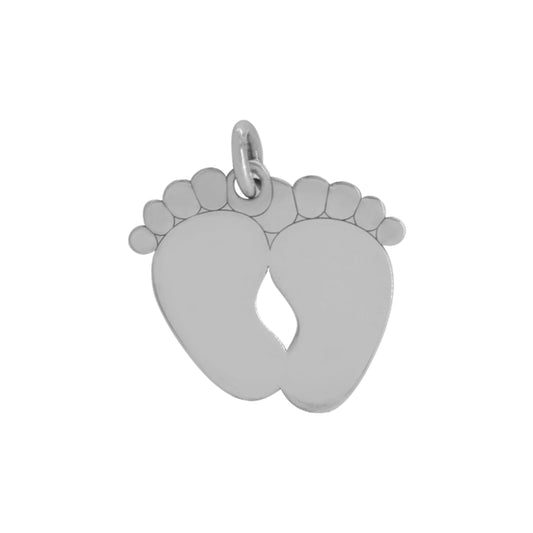 Dije diseño huellas de pie en plata .925