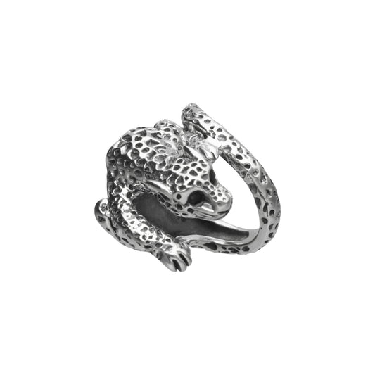 Anillo Jaguar plata de ley con ojos Zafiro