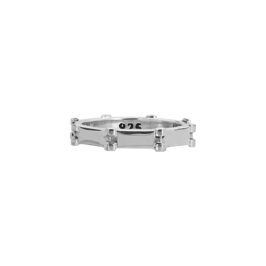 Anillo de engrane en plata de ley