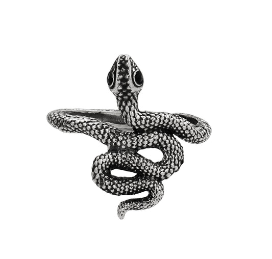 Anillo serpiente mini oxidado en plata de ley