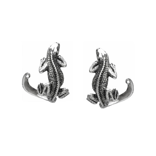 Aretes diseño iguana plata de ley