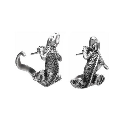 Aretes diseño iguana plata de ley Aretes diseño iguana plata de ley