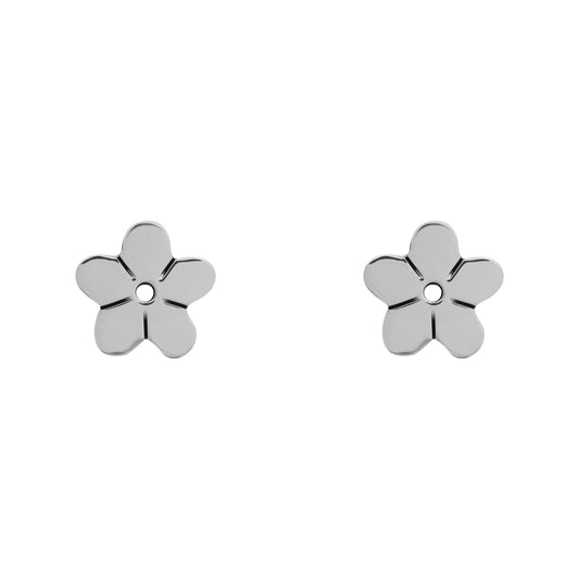Aretes cartoneados de flor en plata de ley