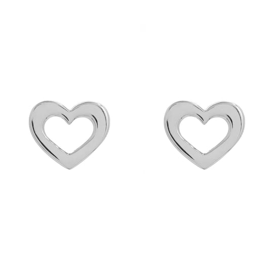 Aretes corazón plata de ley