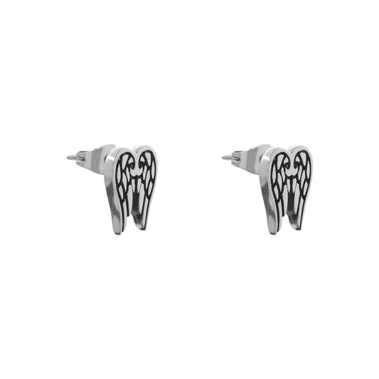 Aretes de alas en plata de ley con terminado vintage