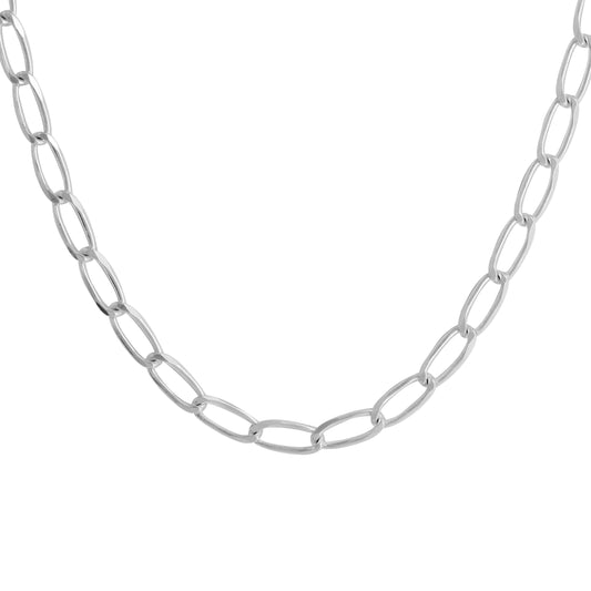 Cadena ovalo figaro en plata de ley