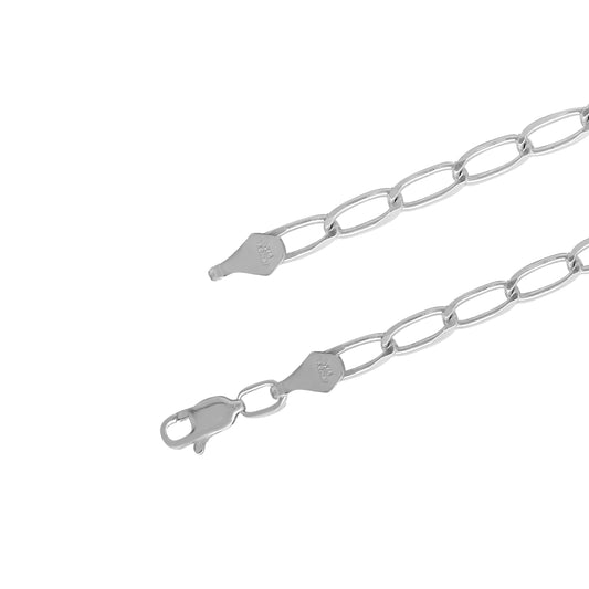 Cadena ovalo figaro en plata de ley