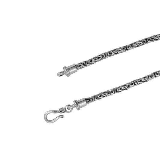Cadena nudo peruano con terminado vintage en plata .925