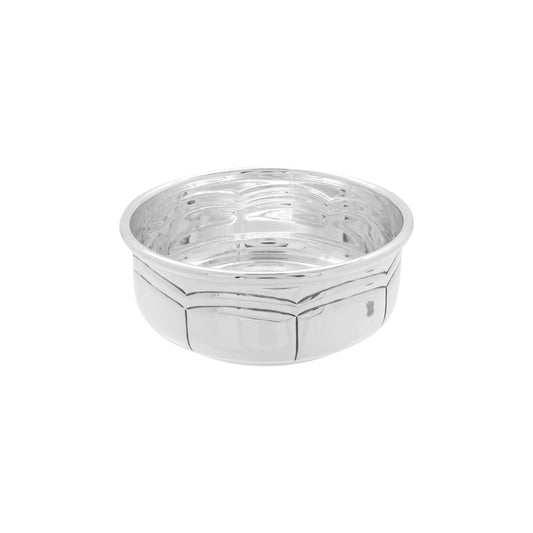 Centro de mesa gallones y líneas en plata de ley