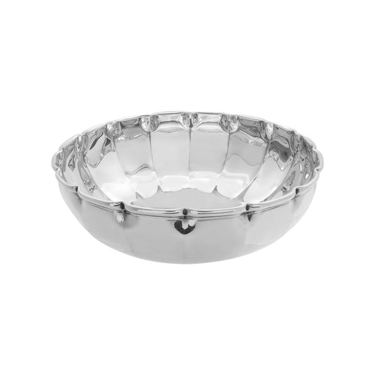 Centro de mesa redondo gallones en plata de ley