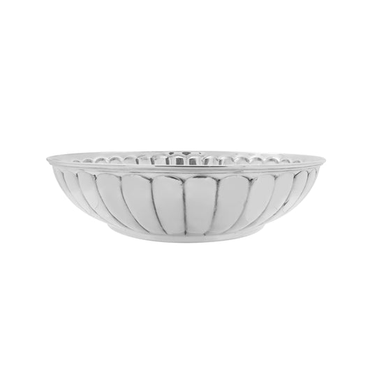 Centro de mesa redondo gallones en plata de ley