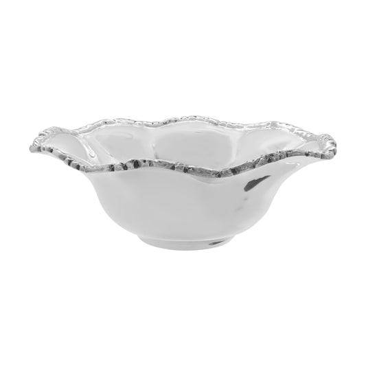 Centro de mesa filo mallory con ondas en plata de ley