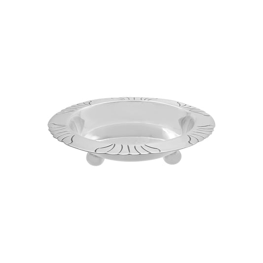 Centro de mesa redondo en plata de ley