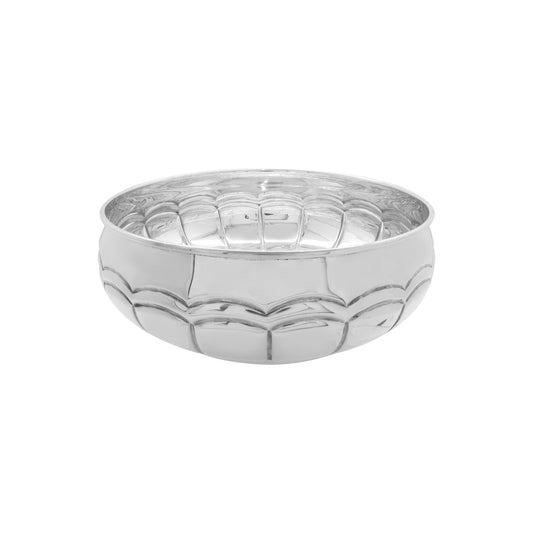 Centro de mesa doble ondas redondo en plata de ley