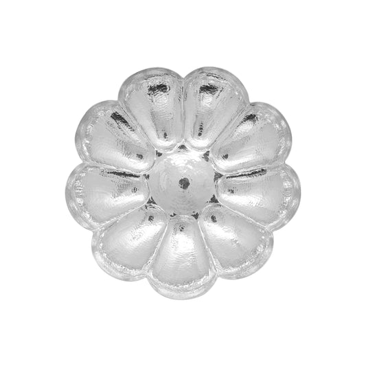 Centro de mesa flor acabado martillado en plata de ley
