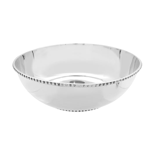 Centro de mesa circular liso en plata de ley