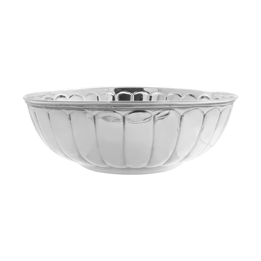 Centro de mesa redondo gallones en plata de ley