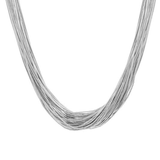 Collar elegante 50 hilos en plata de ley