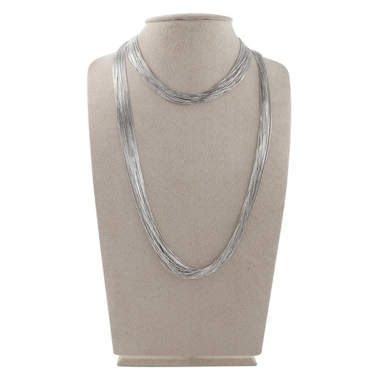 Collar elegante plata liquida en plata de ley