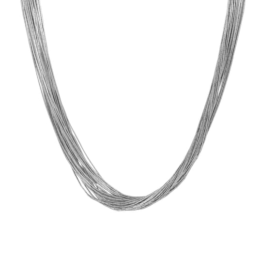 Collar elegante plata liquida en plata de ley