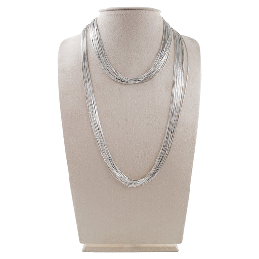 Collar elegante plata liquida en plata de ley