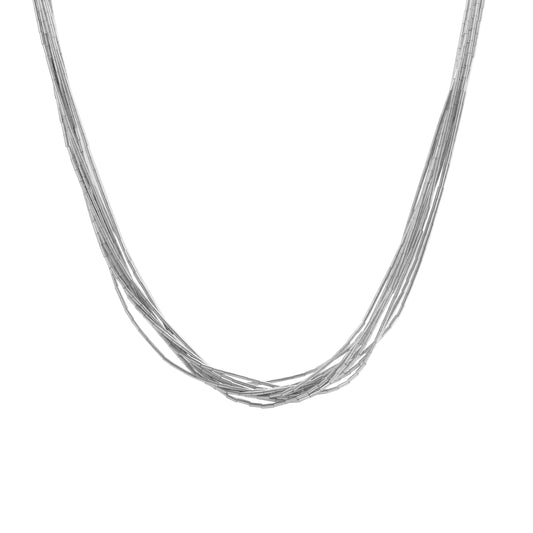Collar elegante 10 hilos en plata de ley