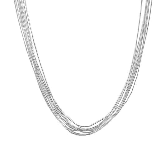 Collar elegante 10 hilos en plata de ley