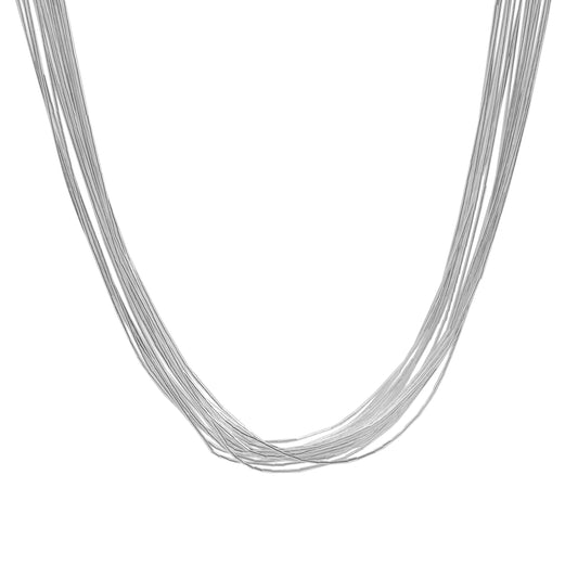 Collar elegante 20 hilos en plata de ley