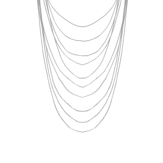 Collar elegante en disminución en plata de ley