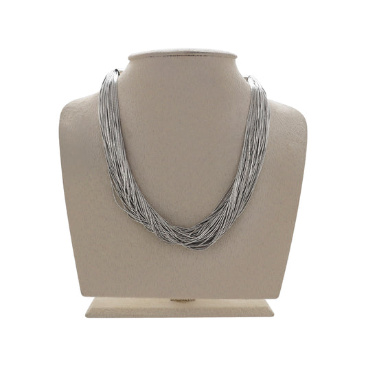 Collar elegante de 100 hilos en plata .925