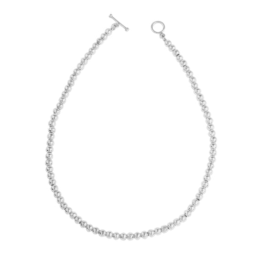 Collar elegante con casquilla 6 mm en plata fina de ley