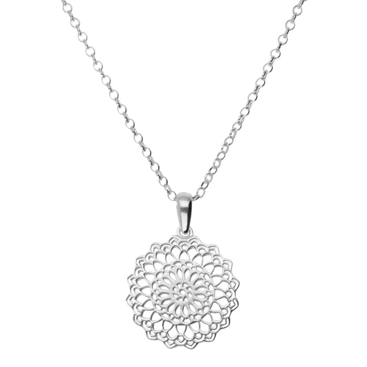 Collar mandala estrella plata .925