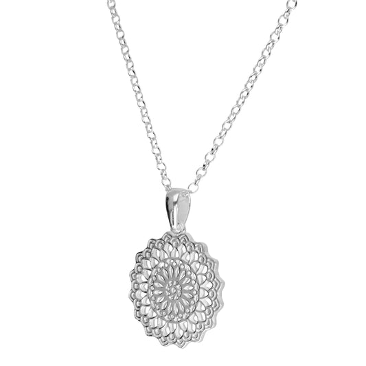 Collar mandala estrella plata .925