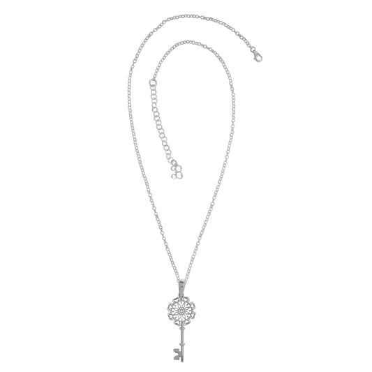 Collar mandala corazón con llave en plata .925