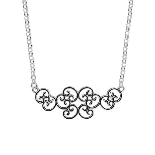 Collar con dije de chinos con terminado vintage en plata de ley