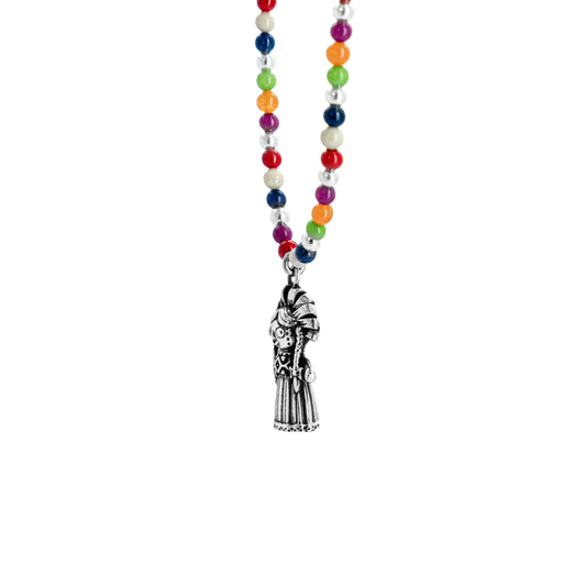 Collar con dije muñeca Lele en plata de ley