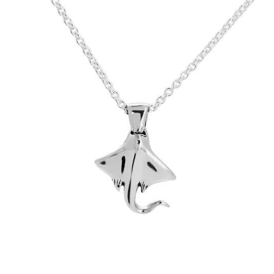 Collar mantaraya en plata de ley liso