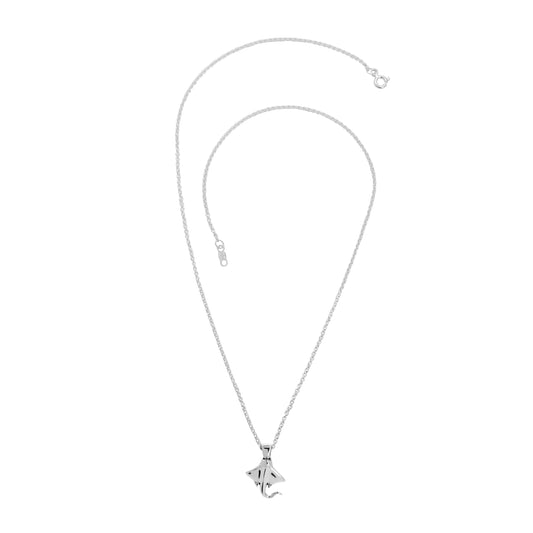 Collar mantaraya en plata de ley liso