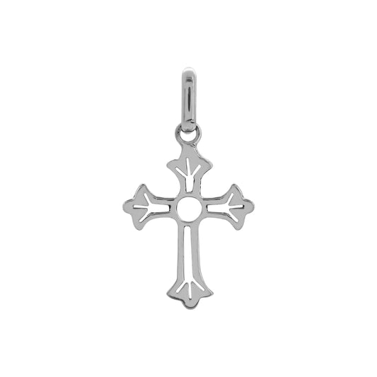 Dije de cruz lisa en plata de ley