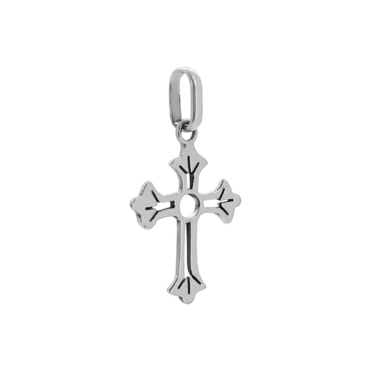Dije de cruz lisa en plata de ley