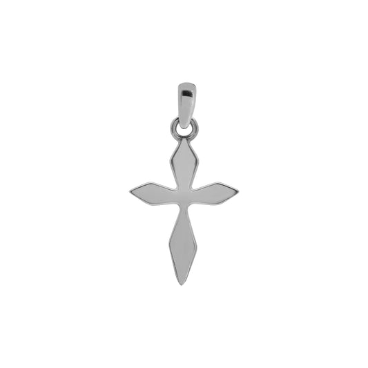 Dije de cruz en plata de ley