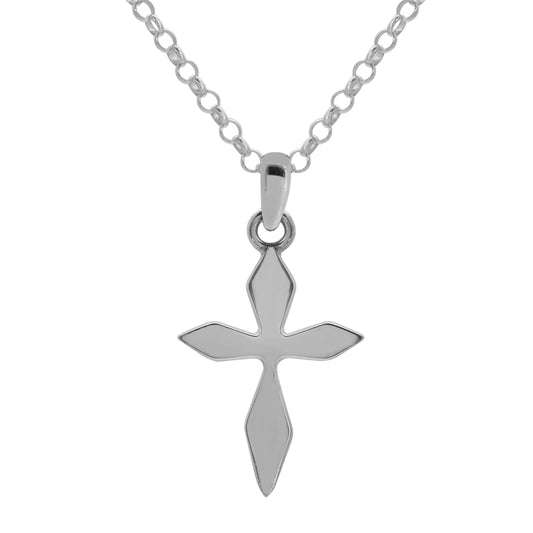 Dije de cruz en plata de ley