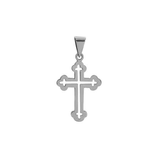 Dije de cruz calada en plata de ley