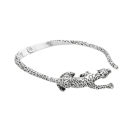 Gargantilla Jaguar platade ley con ojos de Esmeralda