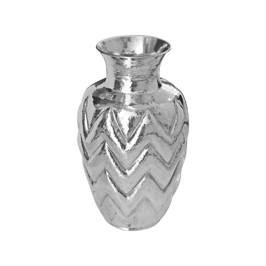 Tibor con detalles en zigzag martillado en plata de ley .999