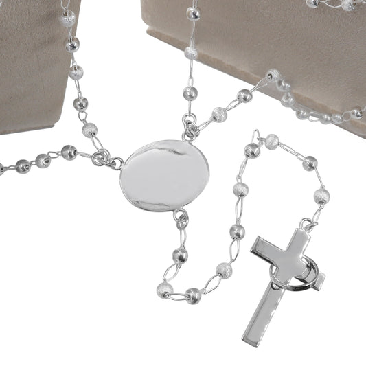 Lazo matrimonial y dije de cruz con anillo en plata de ley