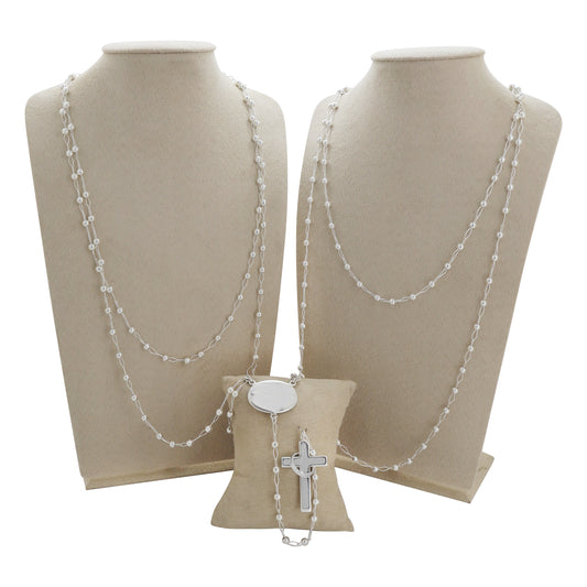 Lazo matrimonial y dije de cruz en plata de ley