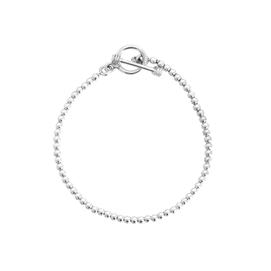 Pulsera casquilla lisa 3mm en plata de ley