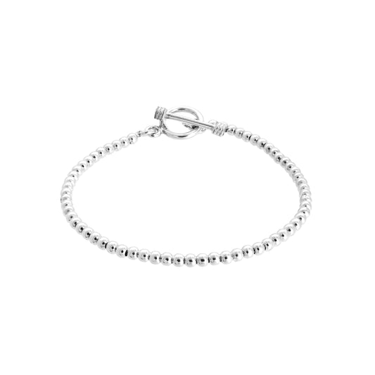 Pulsera casquilla lisa 3mm en plata de ley