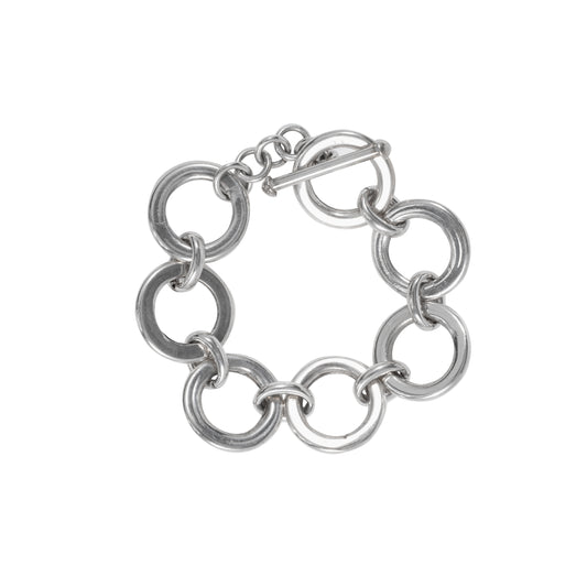 Pulsera con circulos enlazados en plata .925